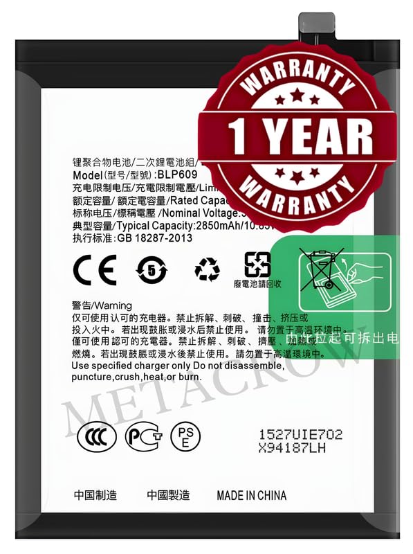 Image of Original BLP609 Battery Compatible for Oppo F1 Plus (X9009) | R9 (R9m, R9tm) - (2850mAh) - 1 Year Warranty JK1