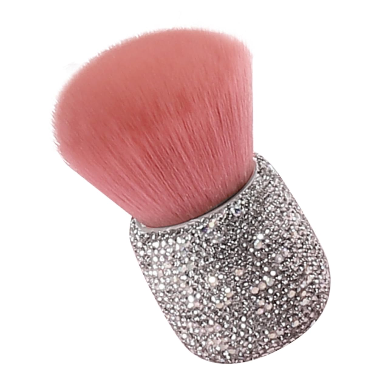 IWOWHERO Crystal Makeup Brushes Set Pink Mushroom Head Powder Blush Brush Nail Art Tool for Face Powder Foundation Application