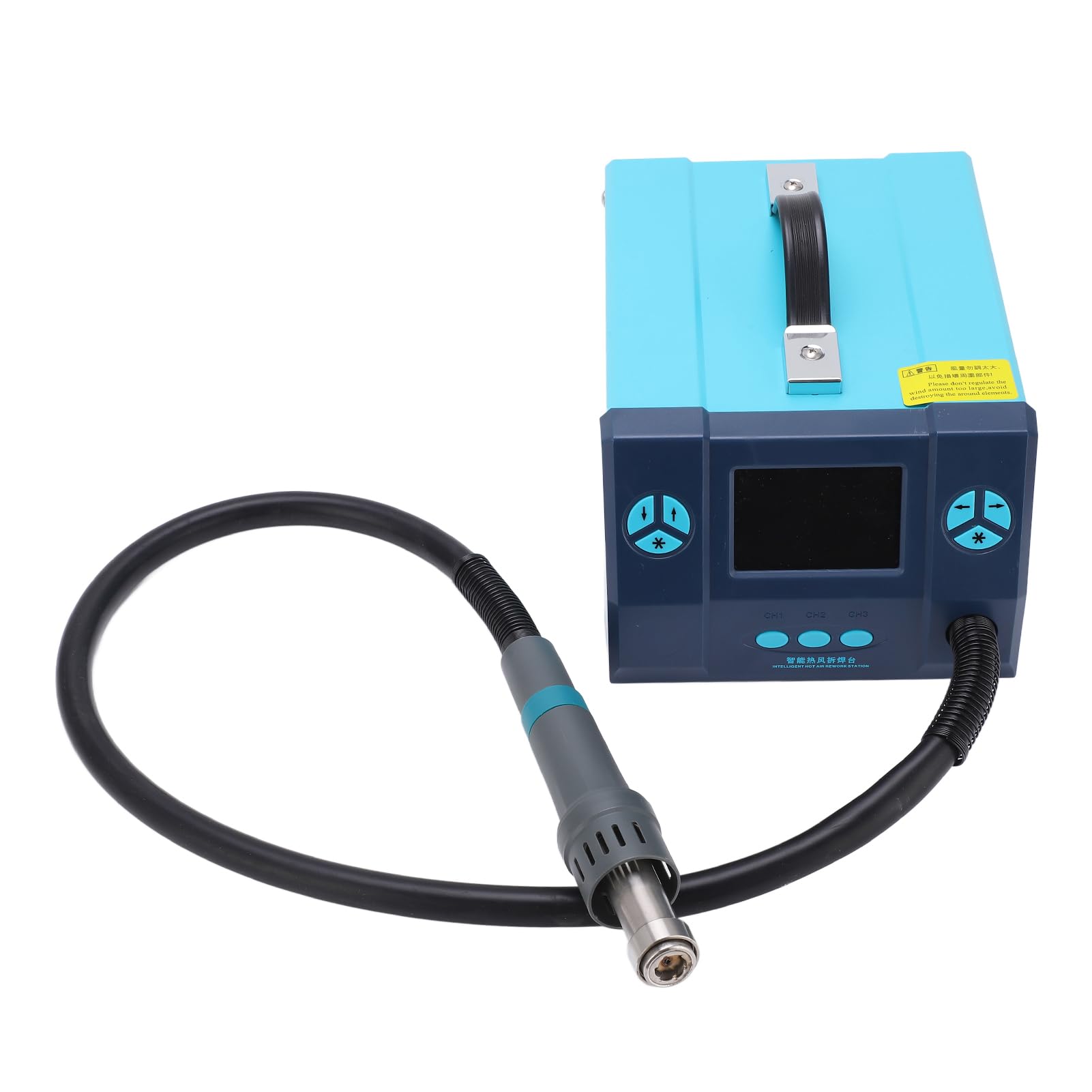 BK861 Station de retravail à air chaud 2 en 1 avec protection par mot de passe, écran couleur HD, 3 canaux de travail CH1 CH2 CH3, refroidissement automatique, pour réparation électronique