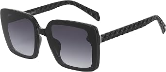Jackie Square Black Womens Sunglasses with Smoke Lenses