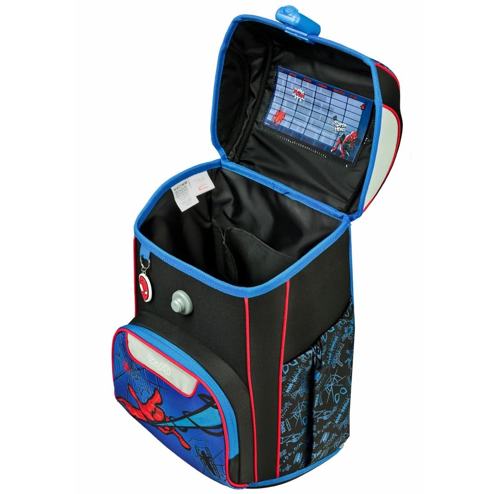 Scooli Schulranzen 1.Klasse Jungen EasyStart Schulranzen-Set "geeignet für Spiderman-Fans" (12tlg. mit Sporttasche, Brotdose, Trinkflasche, Stifteköcher, passend Geldbörse, Platzdeckchen, Schultüte)