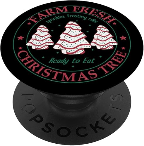 Granja fresca árbol de Navidad glaseado pastel retro divertido Navidad PopSockets estándar PopGrip