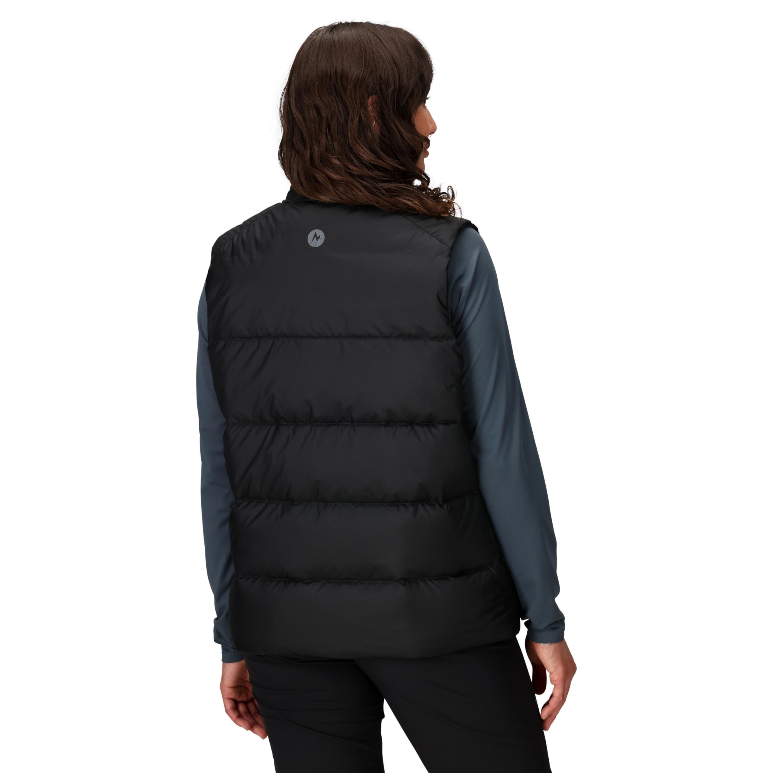 Marmot Kobiety Wm'S Guides Down Vest, Lekka Kamizelka Puchowa, Ciepła Zimowa Kurtka Puchowa, Wodoodporny Pikowany Płaszcz, Black, XL