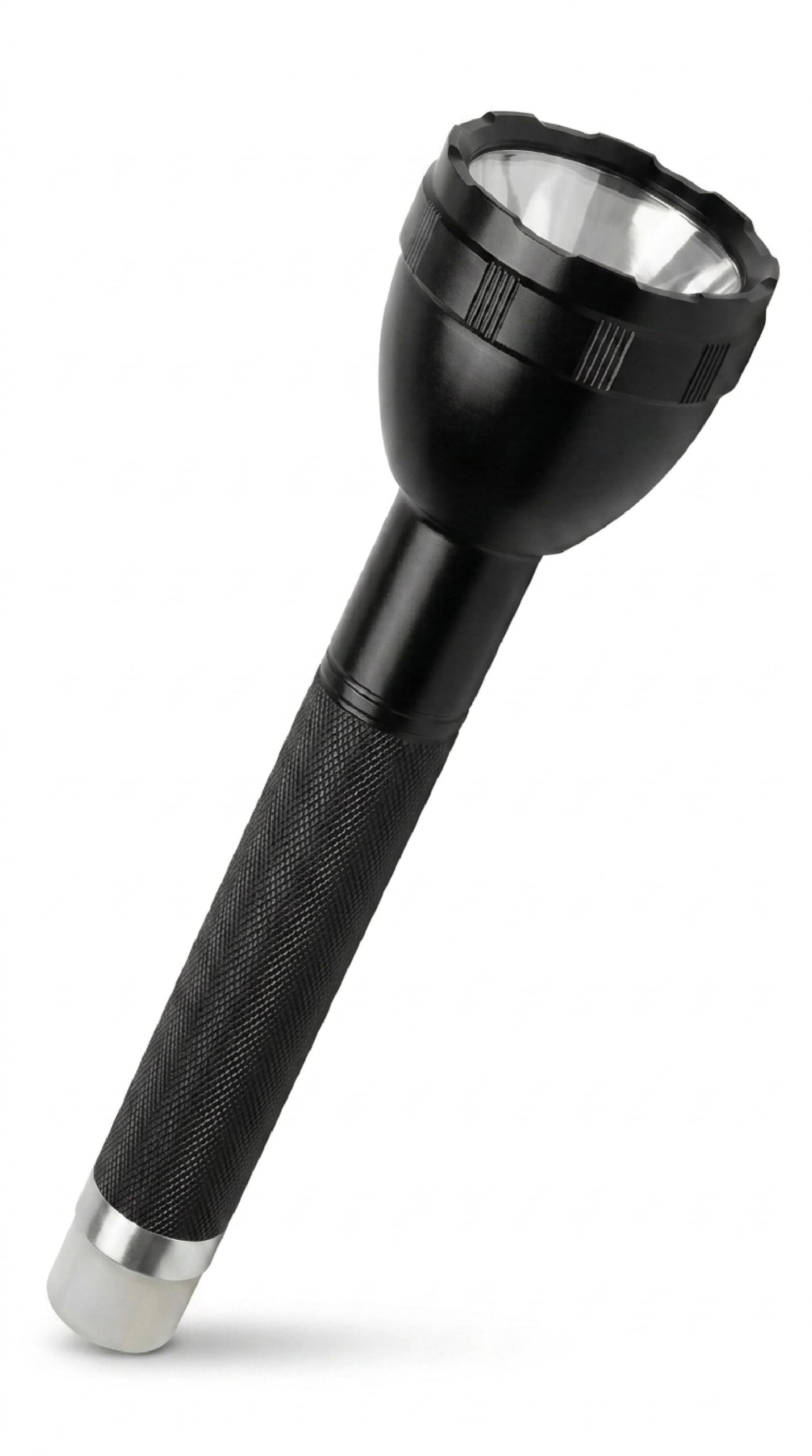 Heavy-Duty LED Torch, Black, Aluminium Body with Rubber Grip Handle, Long Range Flashlight-image-42