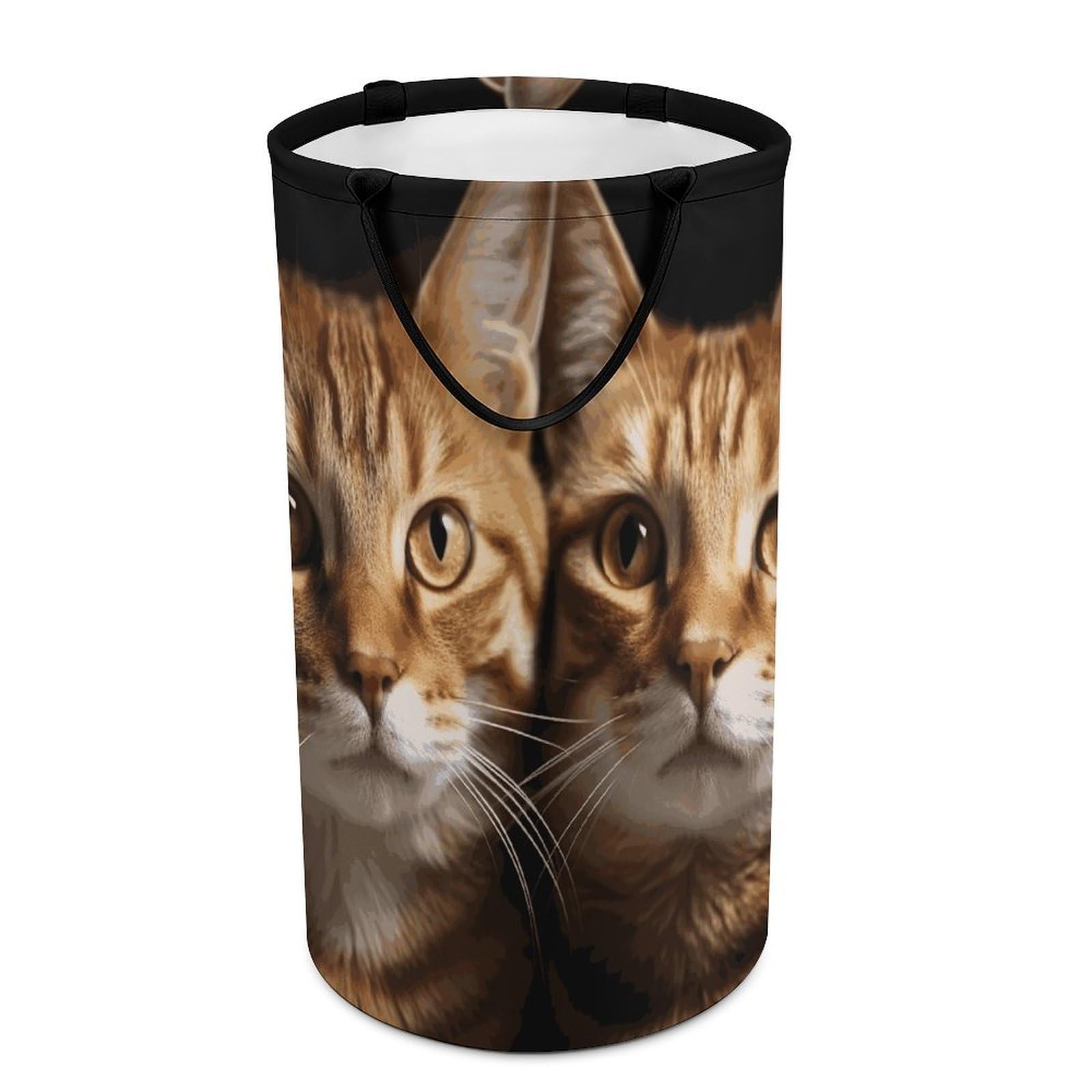 Cats Laundry Basket Waterproof And Moisture-Proof Storage Bins Collapsible Round Laundry Hamper Perfect for Toys, Clothes And Sundries