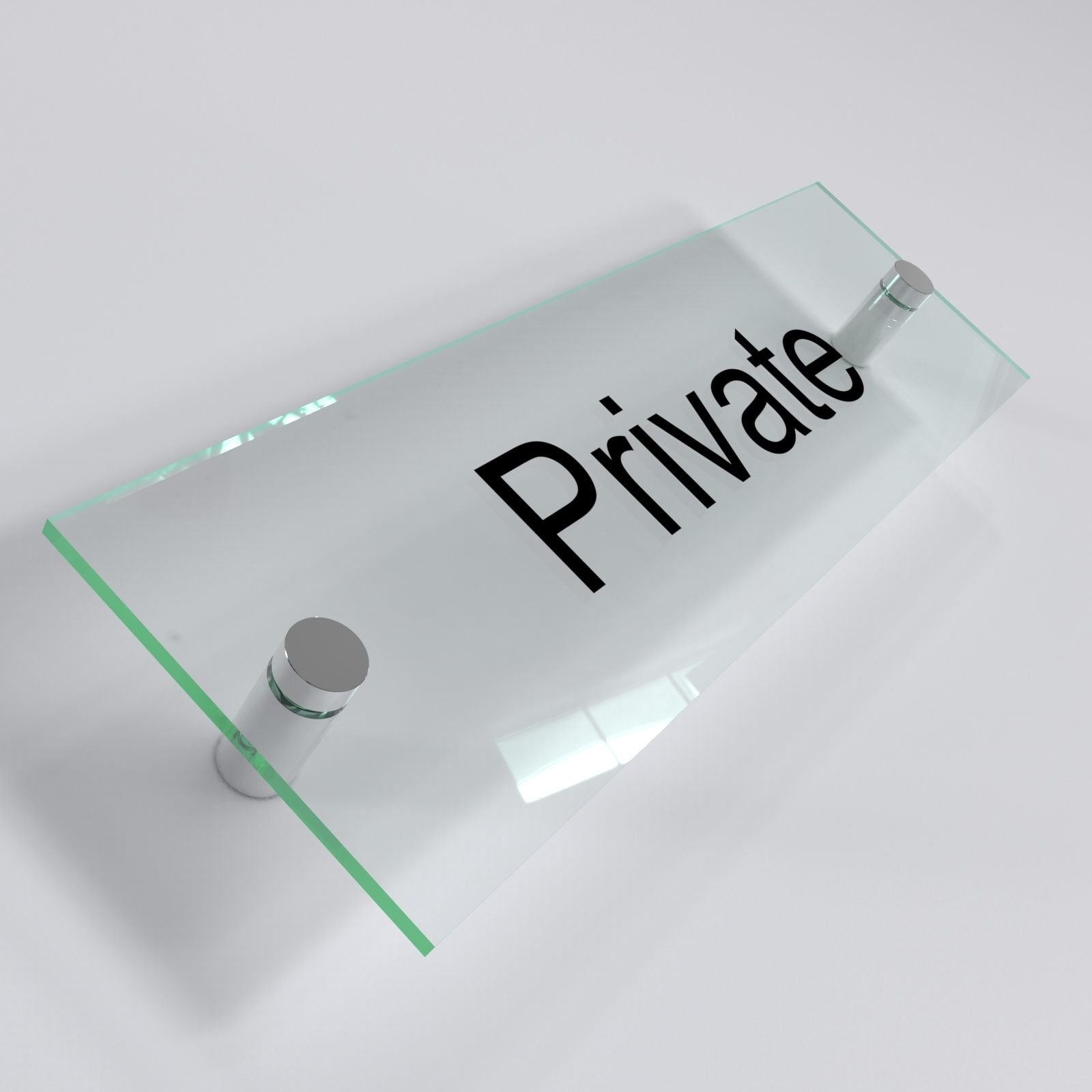 Office Door Wall House Number Sign Plaque- Quality Glass Effect Acrylic Perspex (Private)