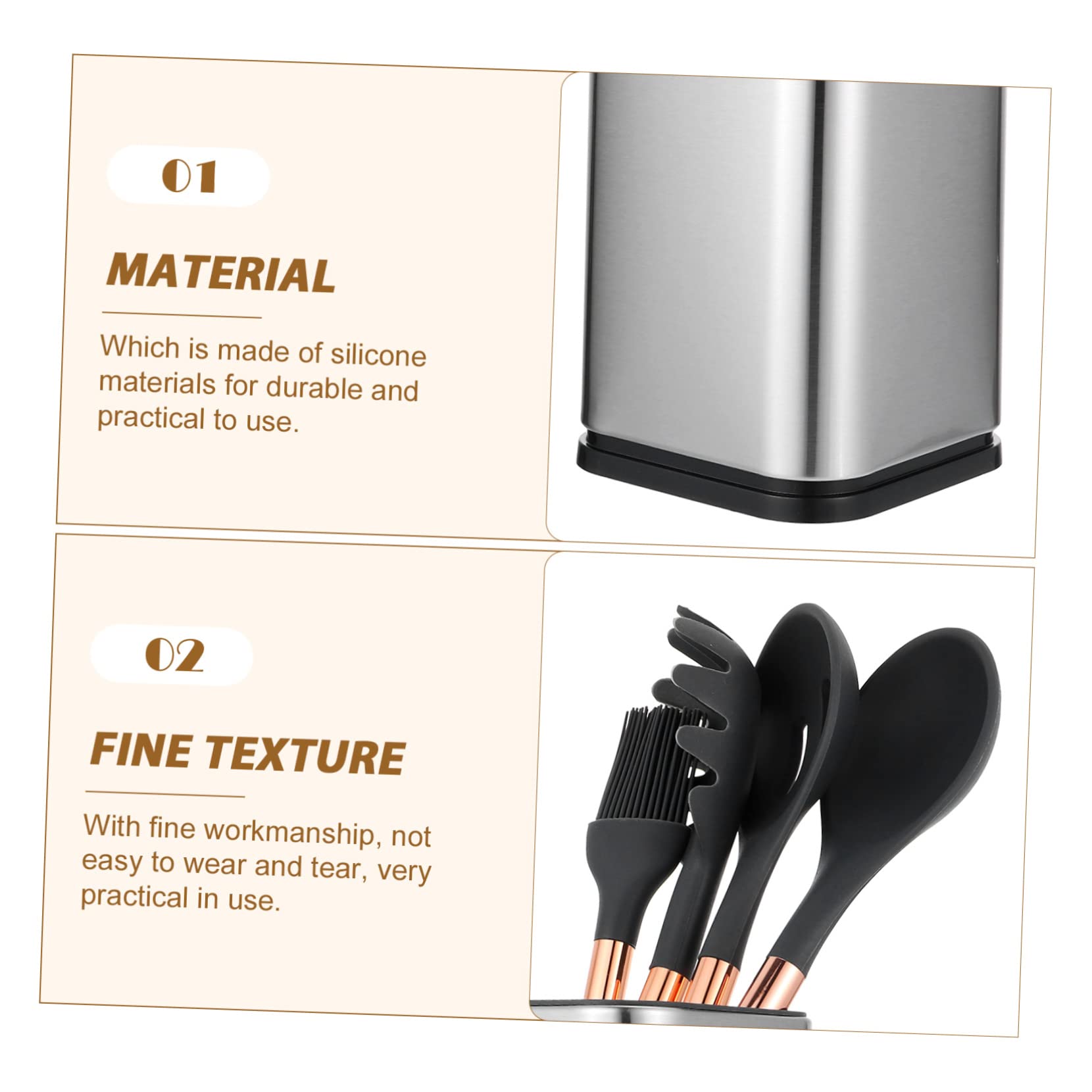 IMIKEYA Ensemble D'ustensiles Cuisine en Silicone 5 Pièces, Cuillères et Spatules Pratiques Antiadhésives Cuisine et Restaurant, Matériau Silicone Solide