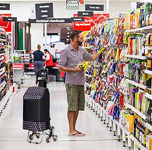 Einkaufstrolley, faltbarer Einkaufswagen auf Rädern, großer und leichter Einkaufstrolley mit abnehmbarer Tasche… – Bild 8