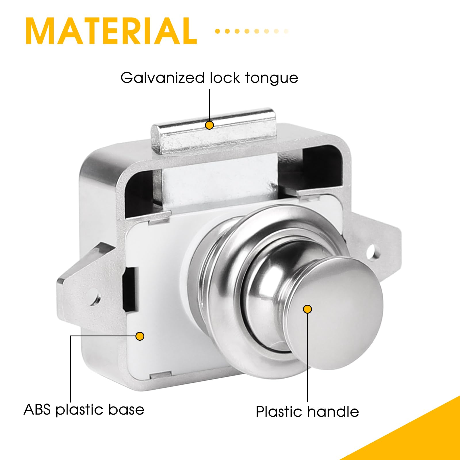 SUPAWAY Pack of 2 Metal Push Lock Lock - Image 3