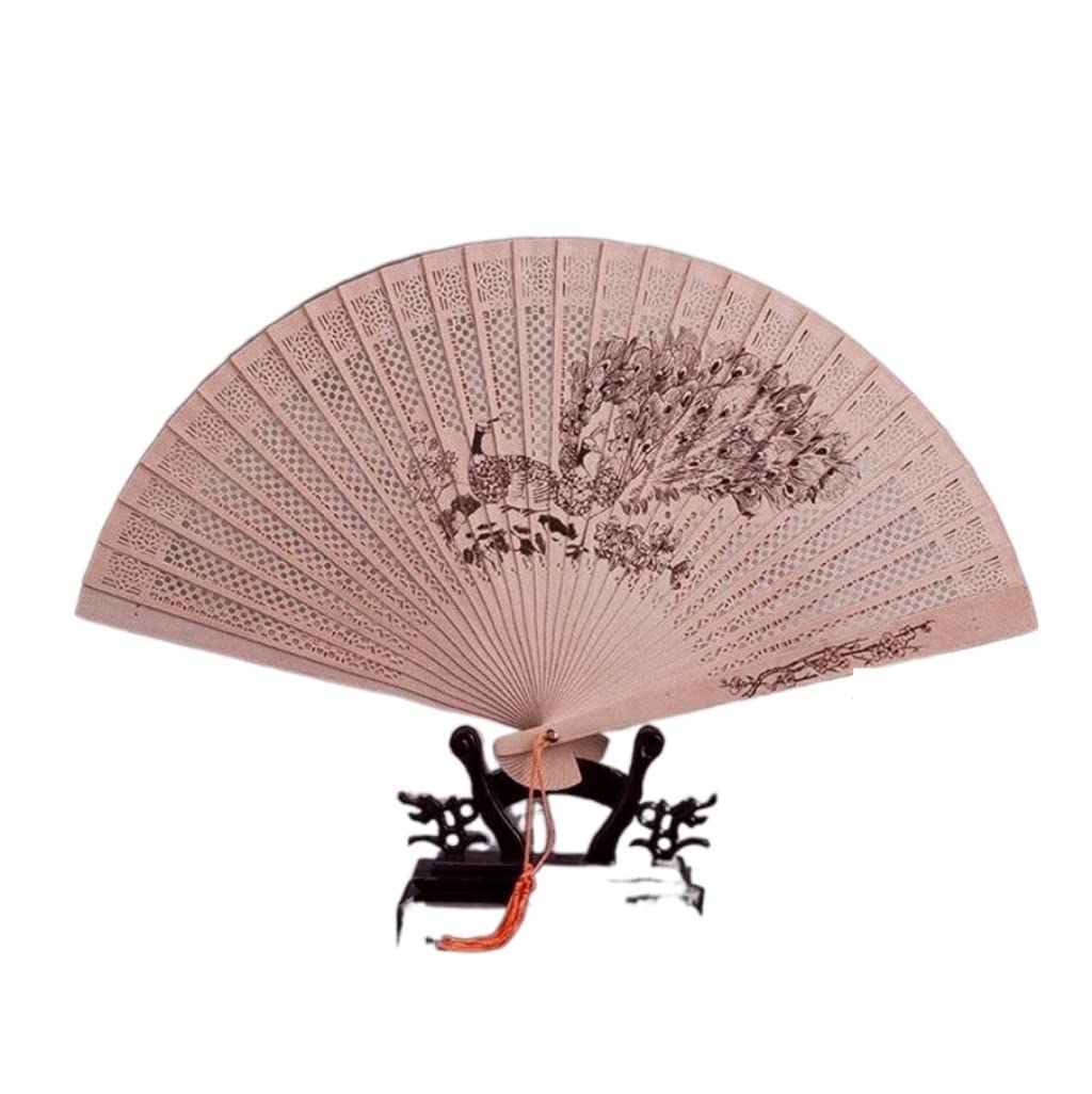 DANNMPX Display Fans Chinese Japanese Folding Fan Original Wooden Hand Flower Bamboo Classical Printed Hand Held(A6)
