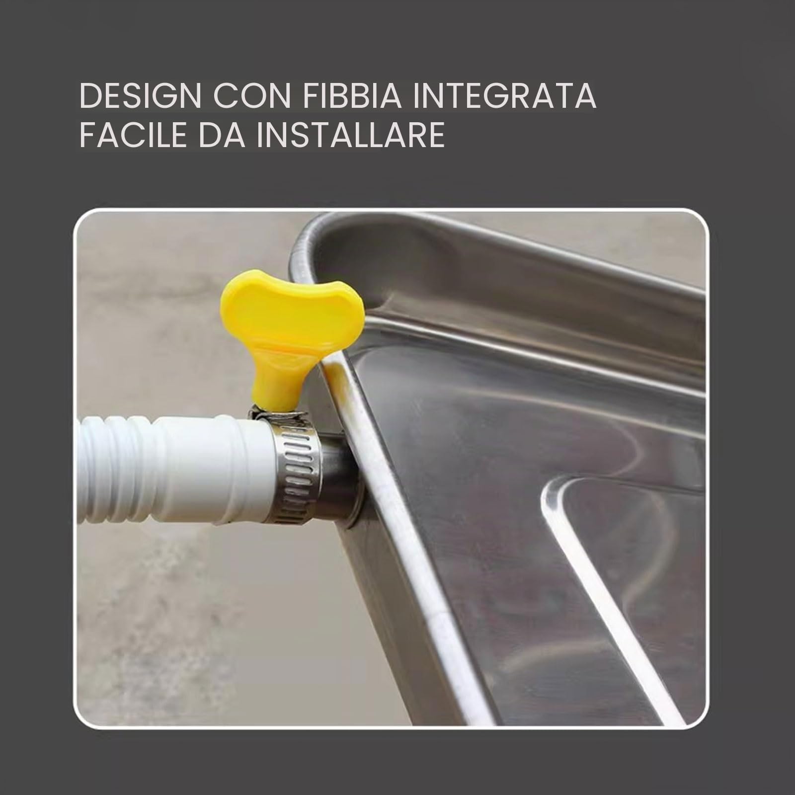 Bacinella di Scarico per Condizionatore Acciaio Inossidabile Bacinella di Scarico con Foro di Drenaggio Raccogli Condensa (Size : 3-5P)