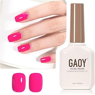 GAOY Hot Pink Gel Nail Polish, 16ml Soak Off UV Light Cure Gel Polish for Nail Art DIY Manicure at Home, Color 1527