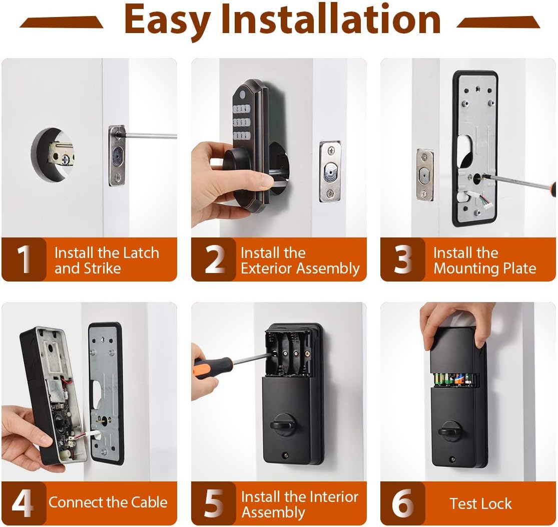 Gеt Chеар Prісе KING FORCE Keypad Deadbolt Lock,Smart Locks with Keypads, Keyless Entry Door Lock , Electronic Deadbolt with Auto-Lock and Alarm, Top Security for Home and Office