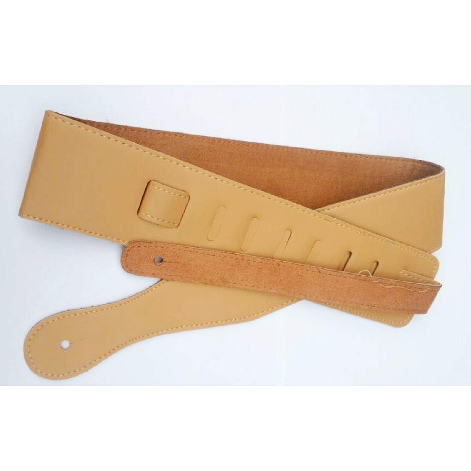 Correas ajustables de cuero para guitarra, de lujo, de 6,5 cm de ancho, color marrón