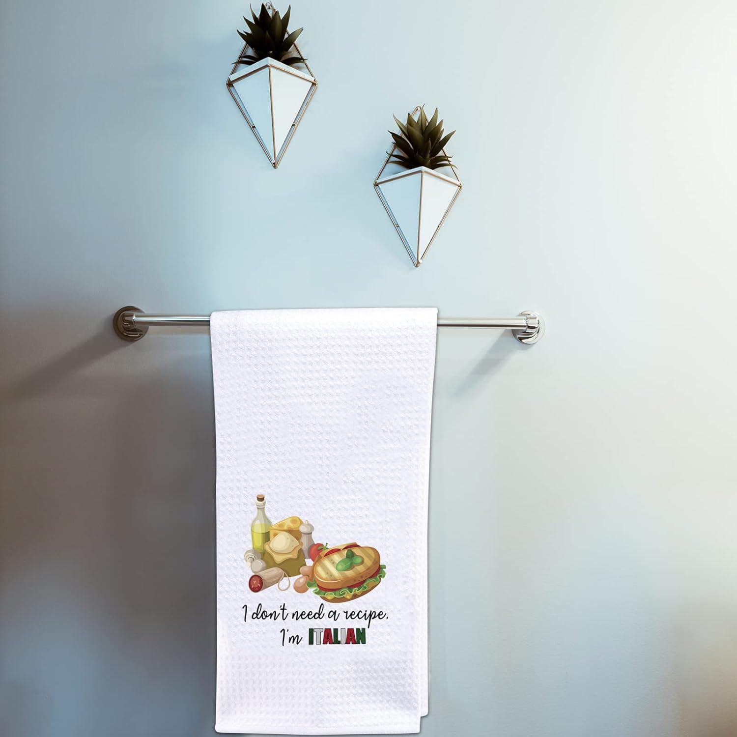 POFULL Italian Cooks Gift I Don't Need Recipes I'm Italian Dish Towel Italian Kitchen Decor (I Don't Need a Recipe Towel) - Image 5