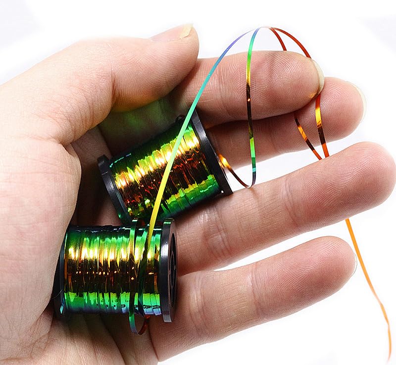 KTGCOZS Pack of 1 Peacock Flat Tinsel 35 Yards Fly Tying Floss Thread Silky Yarns Fly Fishing Tying Line Materials