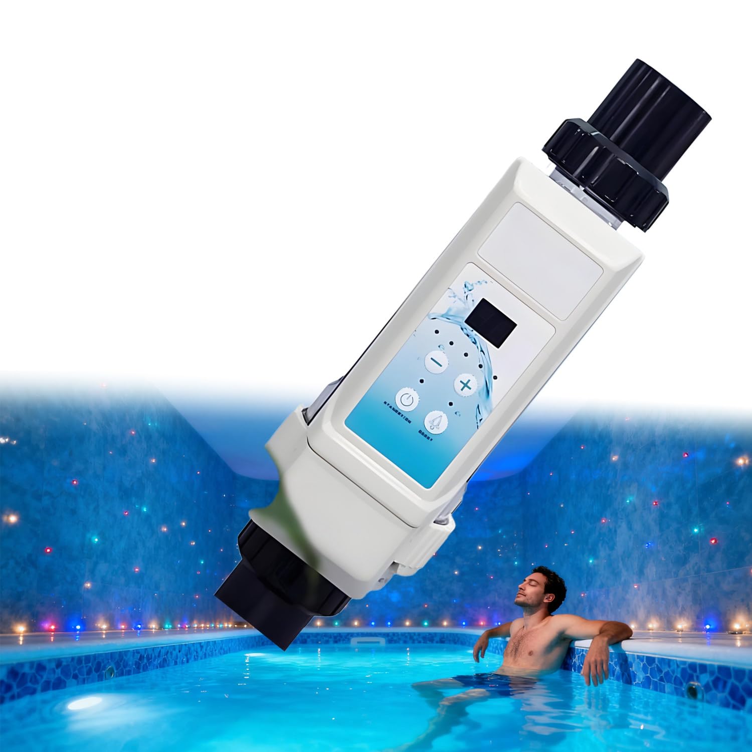 Système de Chlore pour Piscine à Eau salée à Nettoyage Automatique, générateur de Chlore pour Piscine à Eau salée Claire, Fonctionnement Simple, pour spas et jacuzzis 8g/h