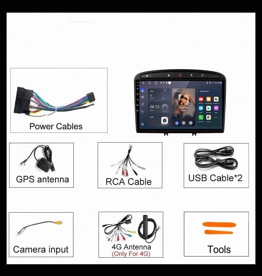 Android Auto inalámbrico y Bluetooth en radio de coche 2 DIN de 4 núcleos con 32G de memoria 5