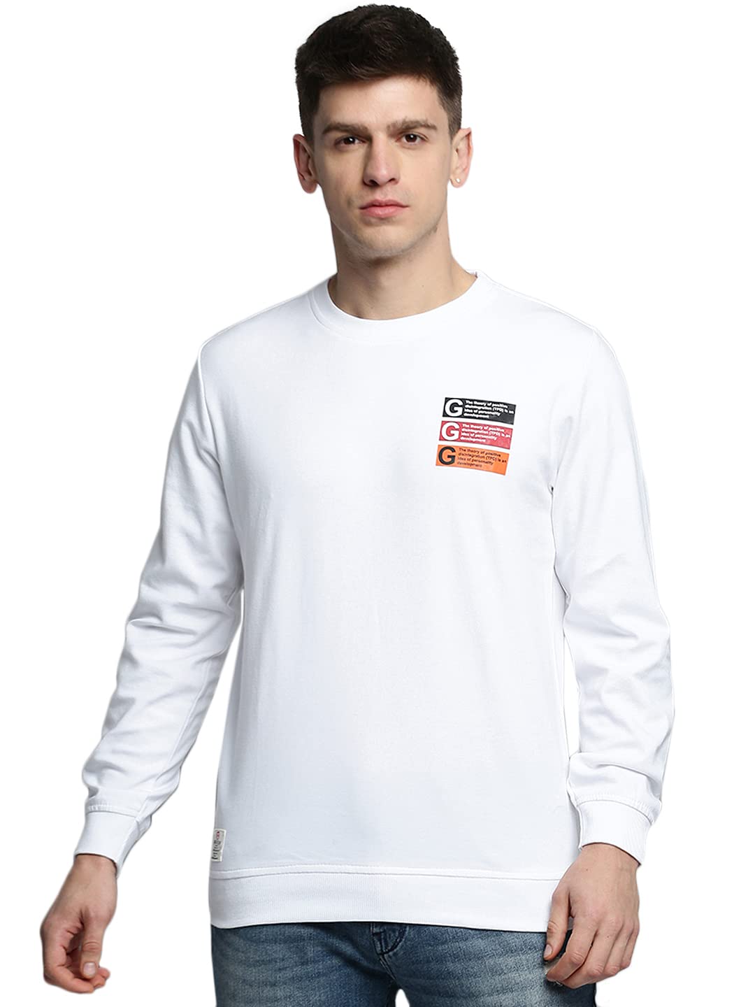 showoffff Men Solid Pullover Sweatshirt | Round Neck Full Sleeves Cotton Sweatshirt's for Mens | Slim Fit Regular Length Sweatshirts for Men's-picture-41