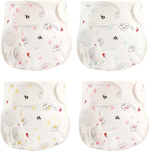 Pañales Reborn Baby Dolls para muñecas recién nacidas de 17 a 24 pulgadas, pañales reutilizables con velcro ajustable, 4 piezas