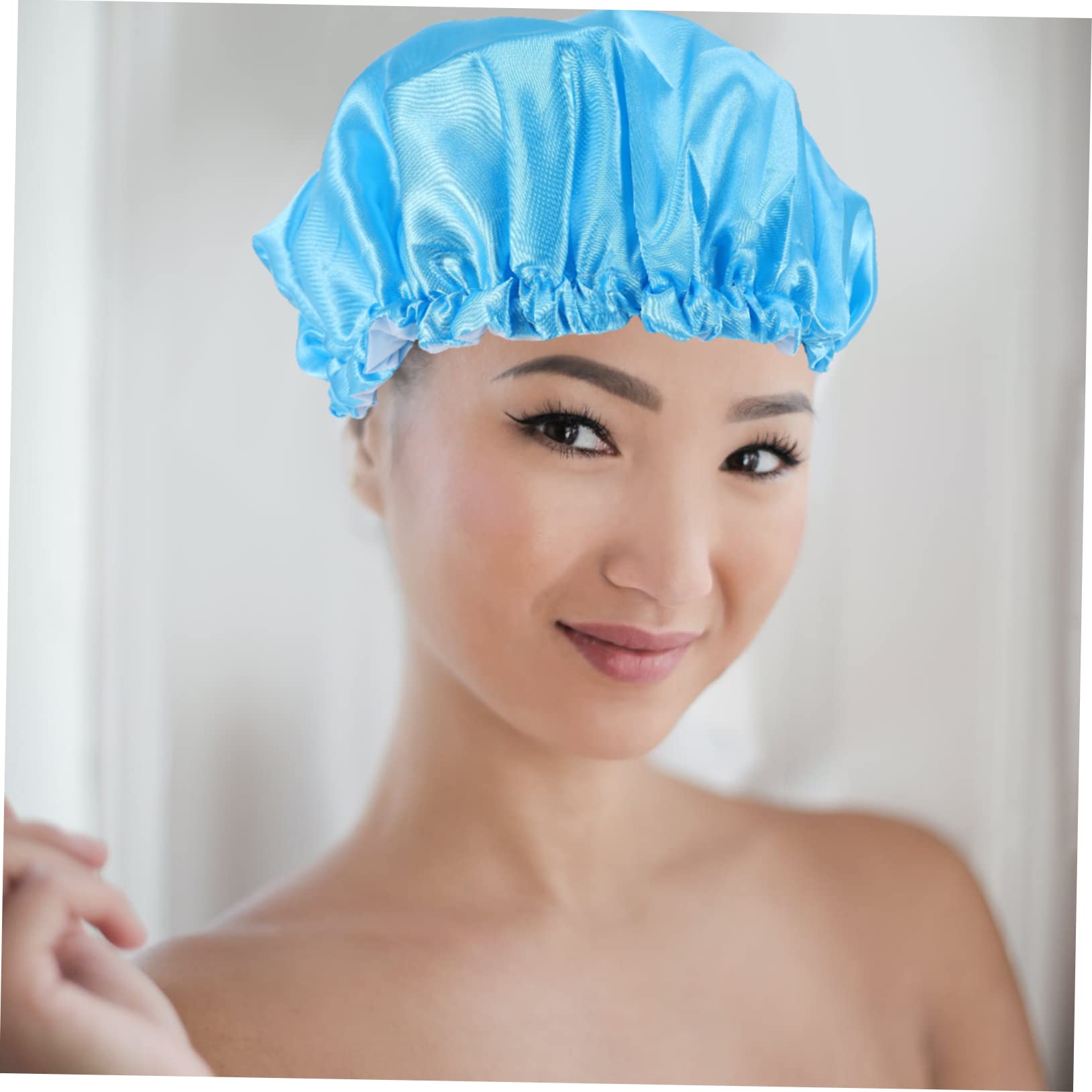 minkissy 12stücke Multi-funktions Duschhaube Für Damen Wasserdichte Doppellagige Badekappe Im Farben Regenbogenrosa Für Bad Schlaf Und Haarpflege