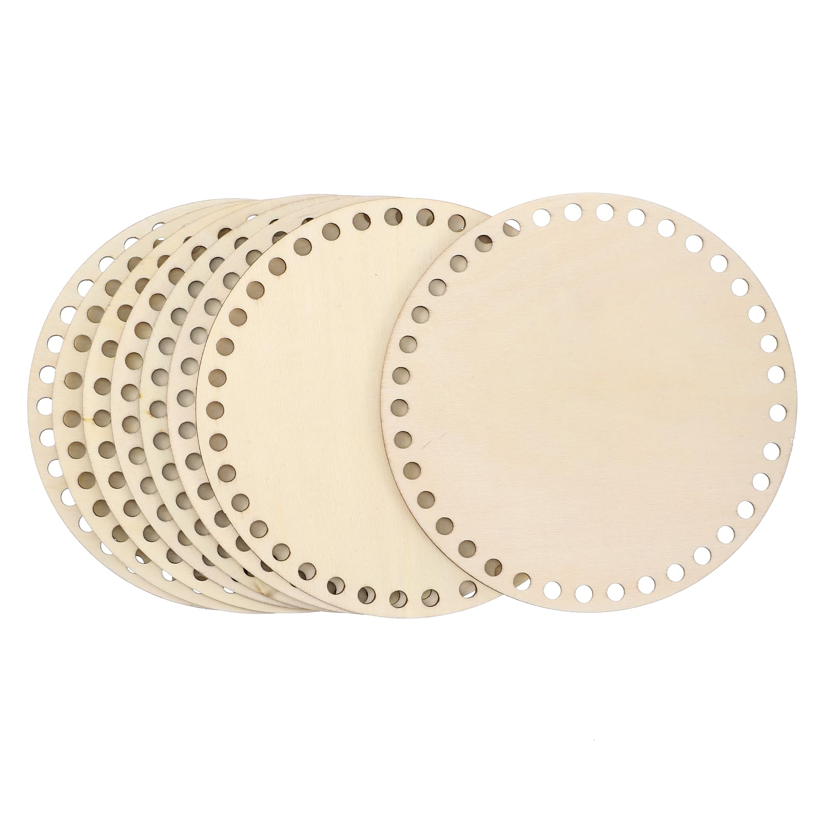 8 Pcs Crochet Basket Base Round Unfinished Wooden Bases for Crochet Baskets Bottom Moses Basket Base for DIY Craft Weaving Baskets Making Supplies Home Decoration 6 Inches-image-20