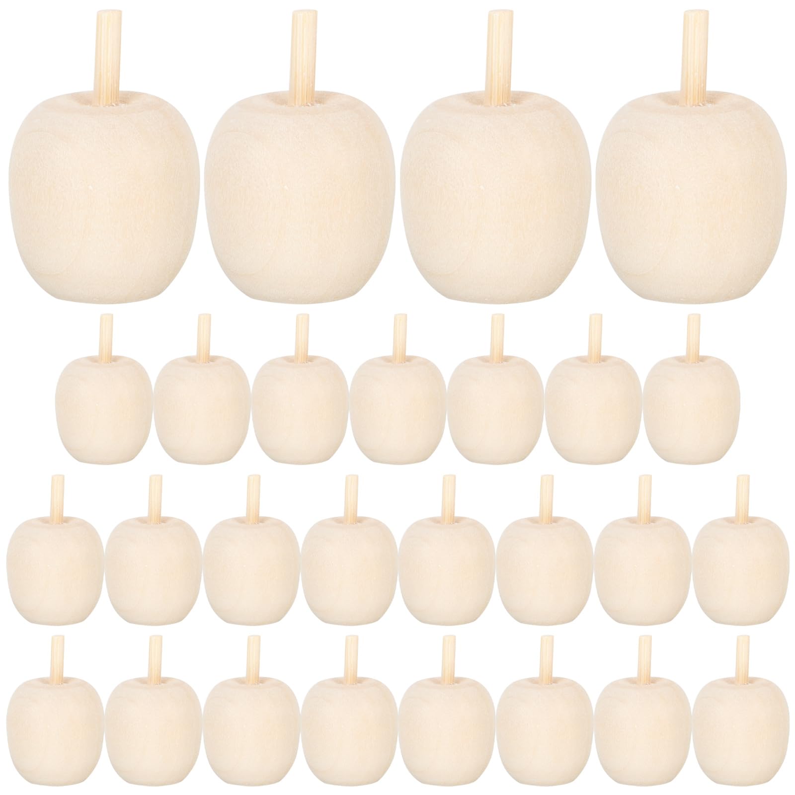 Amazon.com: 30 Pcs Unfinished Wooden Apples Natural Mini Wood Apples ...