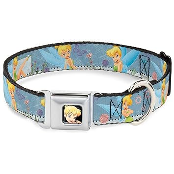 Buckle-Down DC-WDY015-M DYQ Tinker Bell Close Dog Collar, Medium/11-17