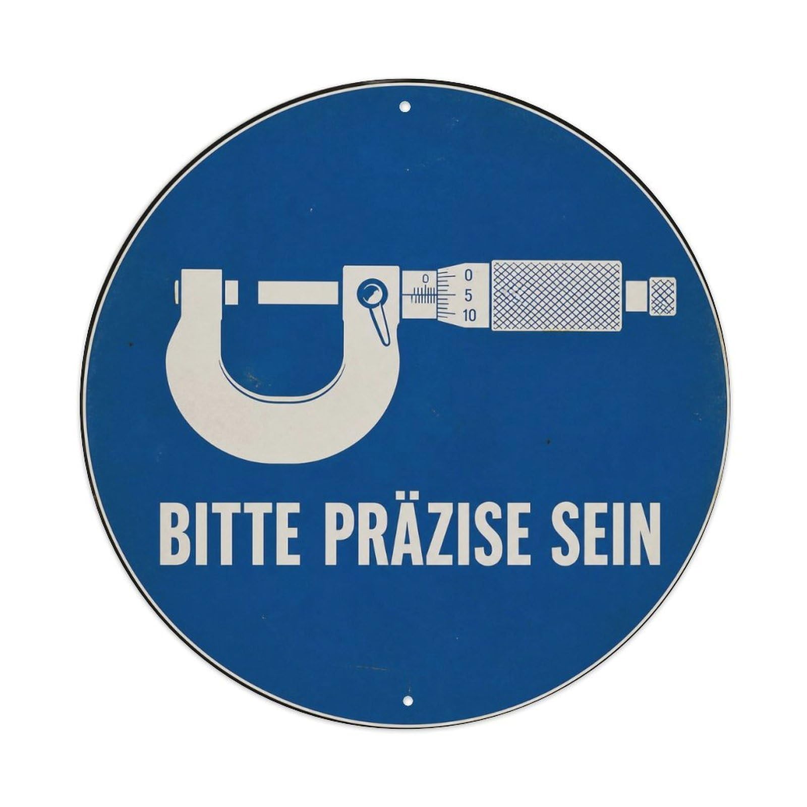 Olyhtr 8X8inch Classic Style Heritage Typography Prazise Precise German Dry Humor Metal Tin Sign