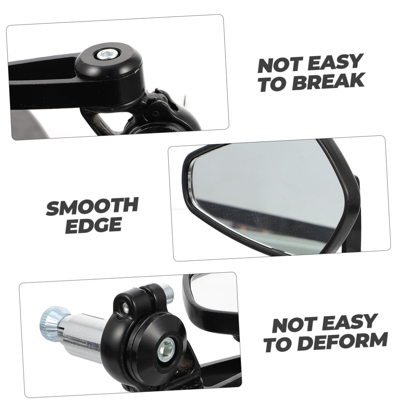 OUNONA Specchietti Retrovisori Moto per Manubrio 22mm in Lega di Alluminio e Abs Ampio Campo Visivo per Scooter e Naked in Nero