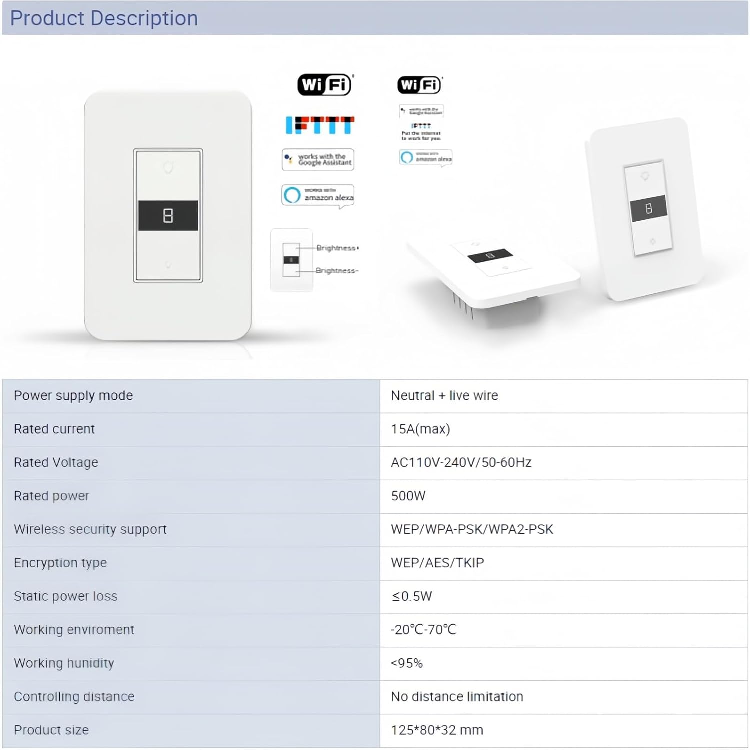 Smart Dimmer Switch | LED Dimmer Switch in-Wall Compatible with Alexa, Assistant, IFTTT, Wireless Remote Control, Schedule&Timing, 2.4G WiFi, Single-Pole, No hub Required, Neutral Wire Required-7011
