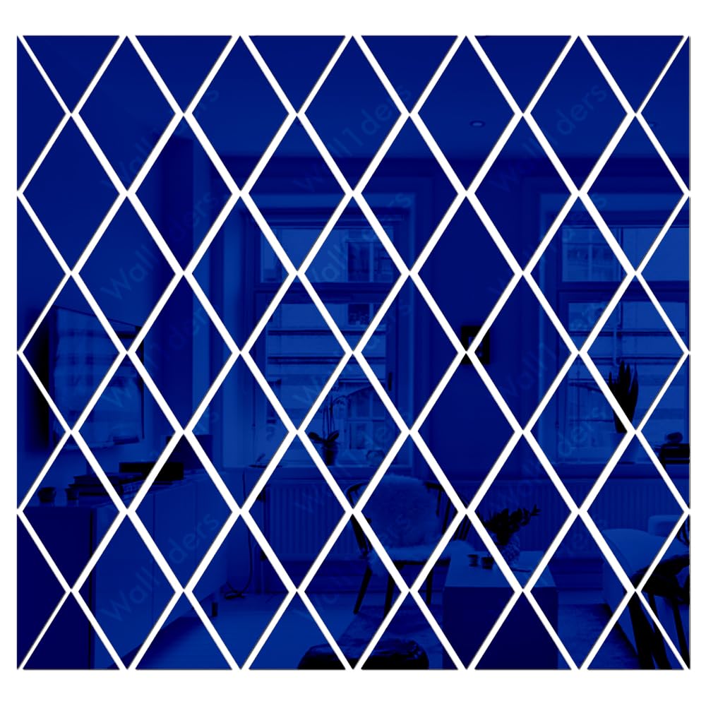 Wall1ders Rhombus Pattern 58 Pcs DIY Mirror Stickers for Wall, Acrylic Mirror Wall Decor Sticker, Wall Mirror Stickers, Acrylic Stickers, Wall Stickers for Hall Room, Bed Room, Kitchen. (Blue) (B0CKLHNMRV) Amazon Price History, Amazon Price Tracker