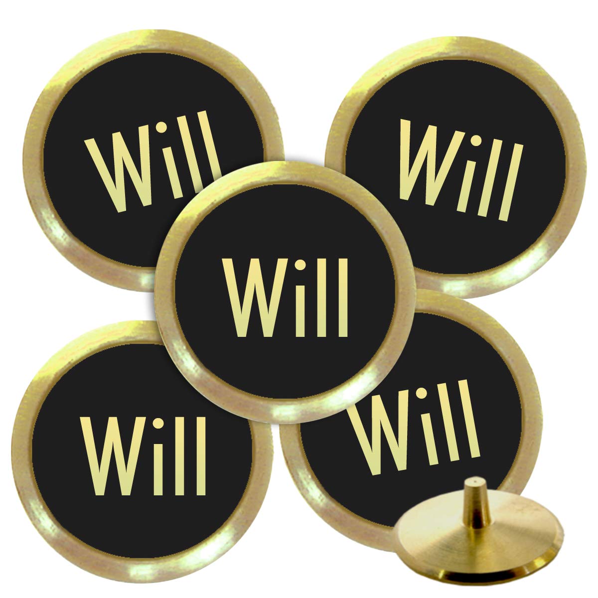 Best Impressions Personalised Solid Brass Golf Ball Markers (Will) โ image 1