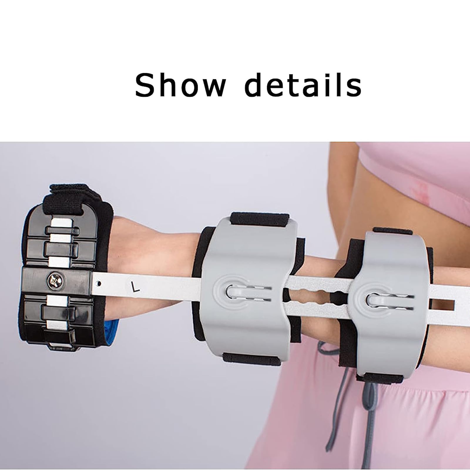 JOSBY Codo articulado Ajustable, Soporte de fijación de Fractura de Brazo con Cabestrillo, Soporte de aleación de Aluminio Reforzado, para fracturas, recuperación postoperatoria, tendinitis, Bursitis