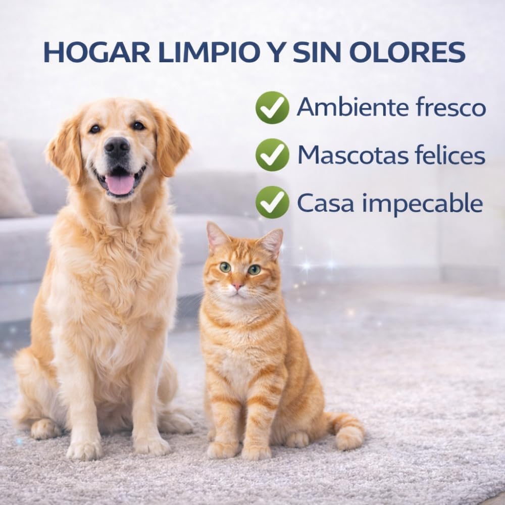 Limpiador de Manchas y Olores para Mascotas | Elimina Orina, Heces, Comida y Huellas | Evita Marcaje Repetido | Para Suelos, Alfombras y Tapicerías | Varios formatos (5 Litros)