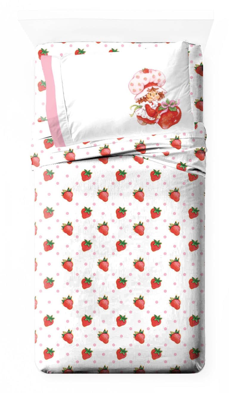 Jay Franco Strawberry Shortcake Twin Size Sheet Set - Super Soft Kids 3 Piece Bedding Set - Microfiber Sheets Includes Reversible Pillow Cover-image-43