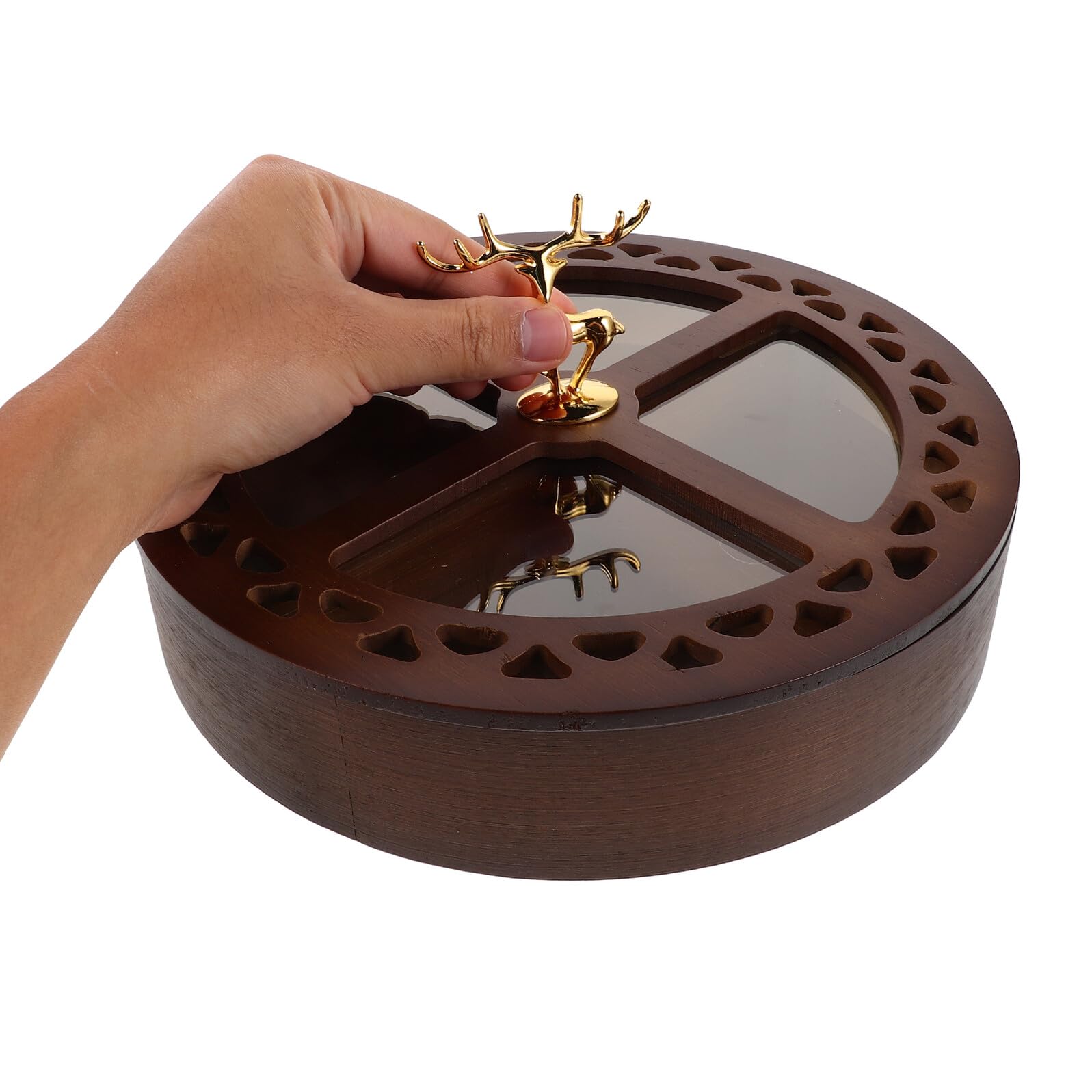 POPETPOP Boîte à Noix avec Couvercle Plateau Divisé Compartiments pour Fruits Secs Plateau à Bonbons Transparent Rangement Snacks pour Cuisine et Salon