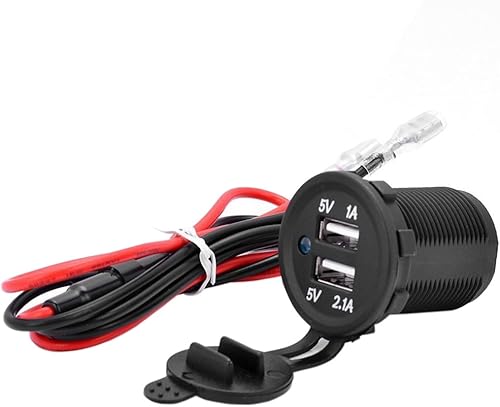 5V 3.1A impermeable motocicleta dual USB cargador de coche LED luz de carga zócalo divisor adaptador de salida con cable tornillo conjunto