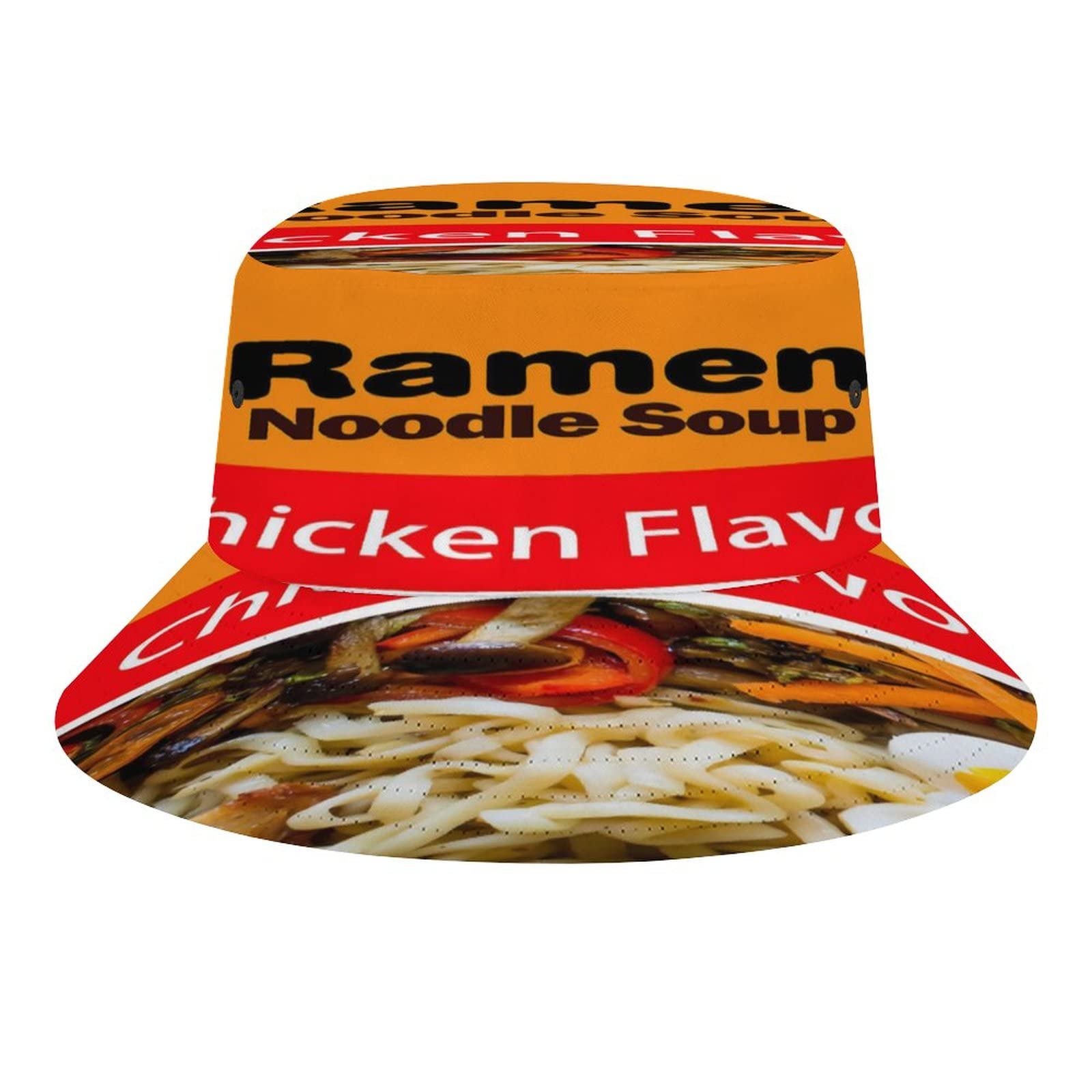 Ahdyr Unisex Ramen Noodle Soup Chicken Flavor Style-4 Ramen Noodle Soup Chicken Flavor Style Bucket Hat, Packable Summer Sun Cap Outdoor Beach Travel Fashion Fisherman Hats For Women Men Teen Girl