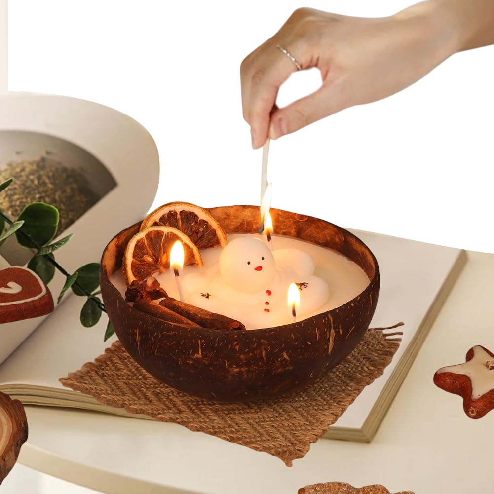 Vela de Cera de Soja perfumada con y muñeco de Nieve derretido navideño para aromaterapia y decoración