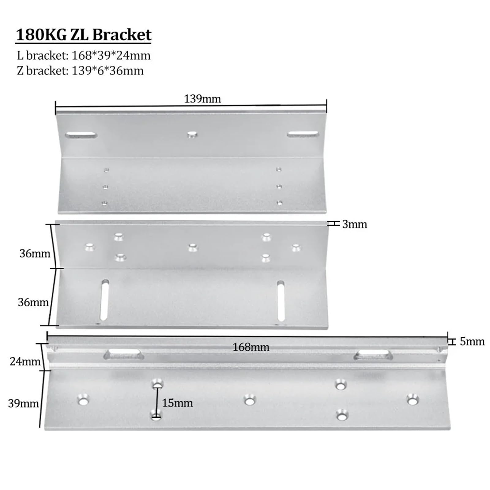 Cerraduras electromagnéticas de 12V, Cerradura magnética eléctrica de 180KG/350lbs, Soporte ZL U for electrónico de Control de Acceso de Puerta a Prueba de Agua(Lock with L Bracket)