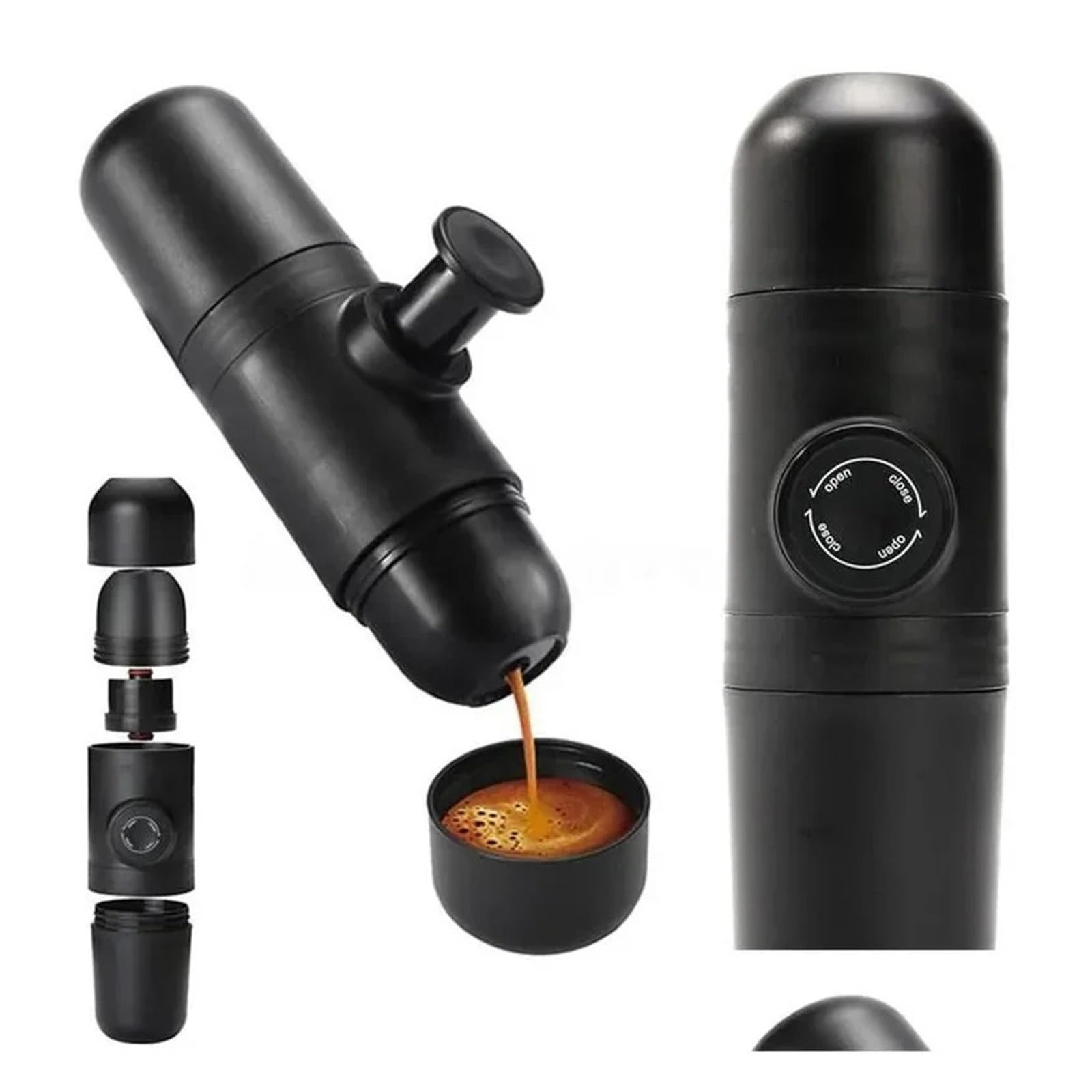 Macchinetta del Caffe Portatile, Macchina for caffè espresso portatile a pressione manuale Mini Espresso Capsule Coffee Machine Tazza Mini Espresso Caffettiera portatile for viaggio ,per viaggi, campe