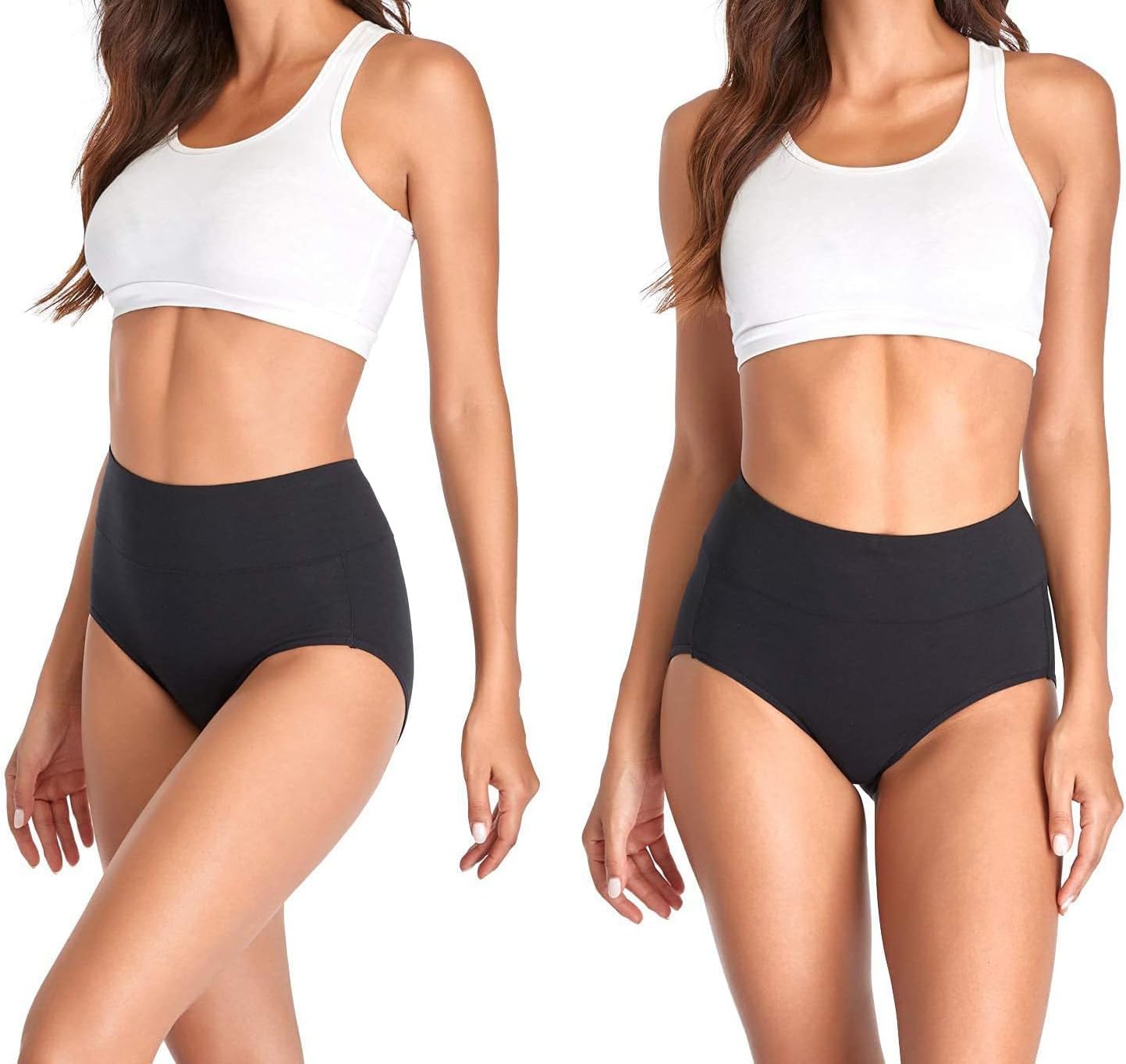 Women's Soft Cotton Brief Smooth Coverage Underwear High Rise Ladies Panties Underpants Grey-3 Packs S-5XL - Image 2