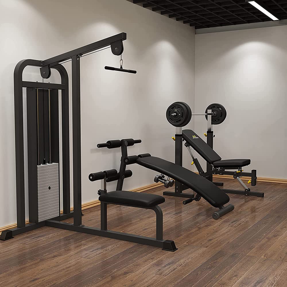 Pulldown-Griff Gewicht Maschinenzubehör Bizeps Zugstange Gerade Stange Schwarz Kabelzüge Latzugstange Mit Rutschfesten Griffen Für Fitnessgeräte Kraftgeräte 52/100cm