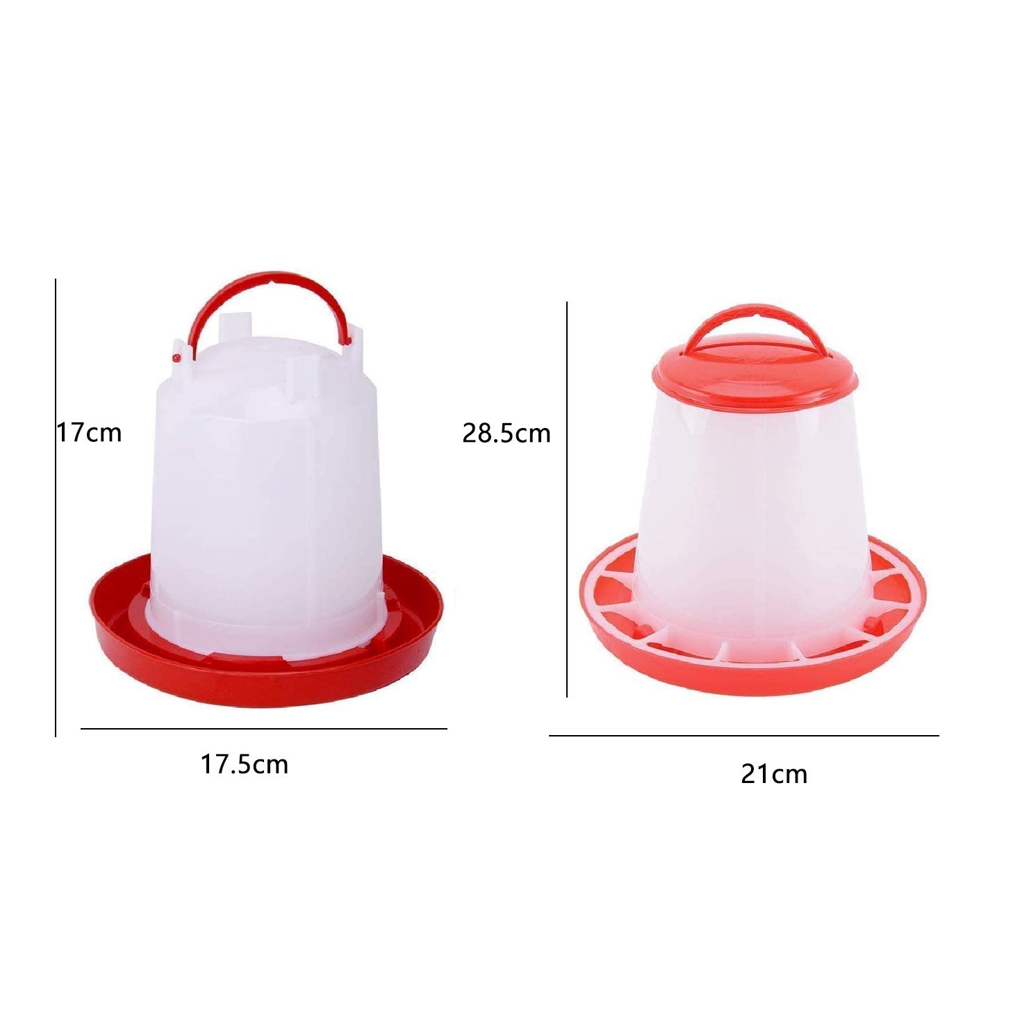 Mangeoire + Abreuvoir Poussins YSBRYD - Kit 12 Poussins - Plastique Facile à Nettoyer Rouge & Blanc