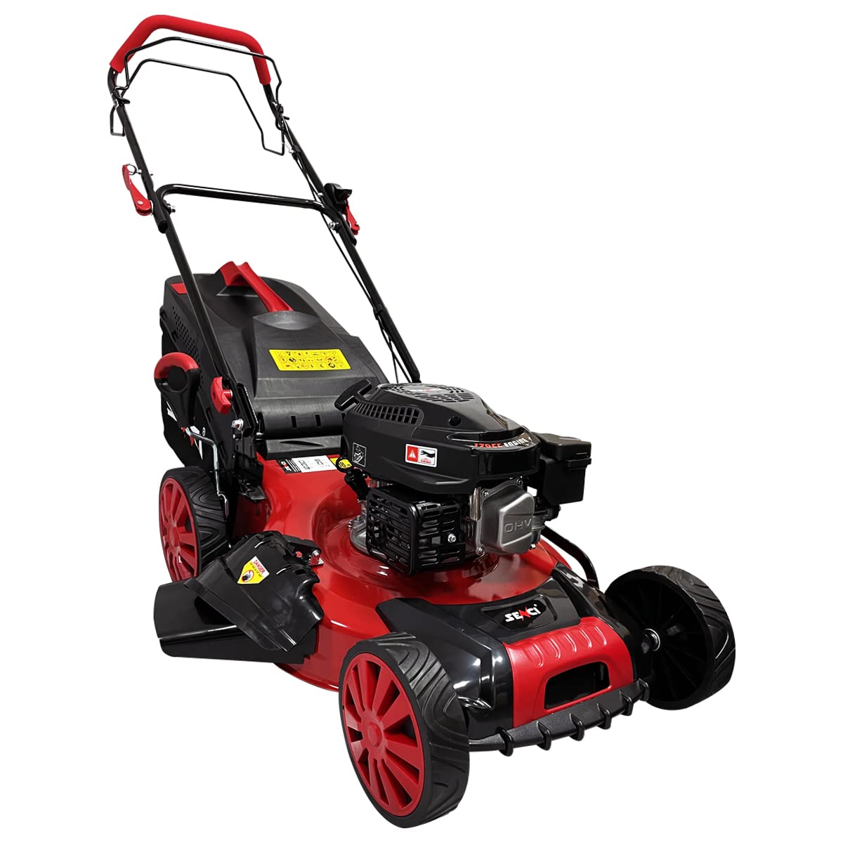 Senci LMA20S22 170cc 508mm Self Propelled Petrol Lawnmower, Red, Black