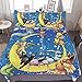 POMJK Anime Bettwäsche Bettbezug Set,3 Stück Bettwäsche Set,mit Reißverschluss und 2 Kissen,niedlichen Schlafzimmer Sets (Pokémon, 135x200cm+80×80cm×2)