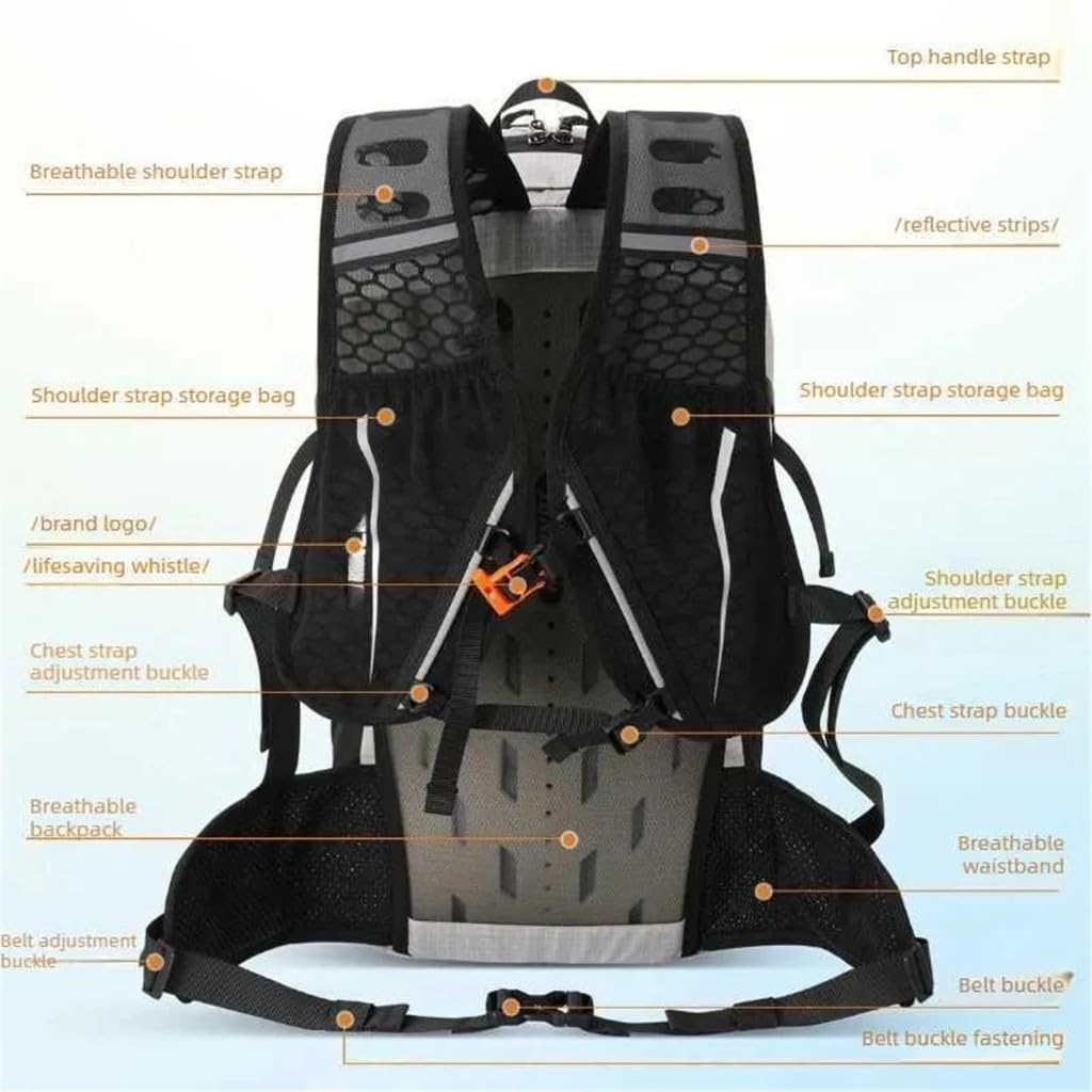 Générique Sac De Randonnée 25L Étanche Avec Sifflet Pour Montagne, orange