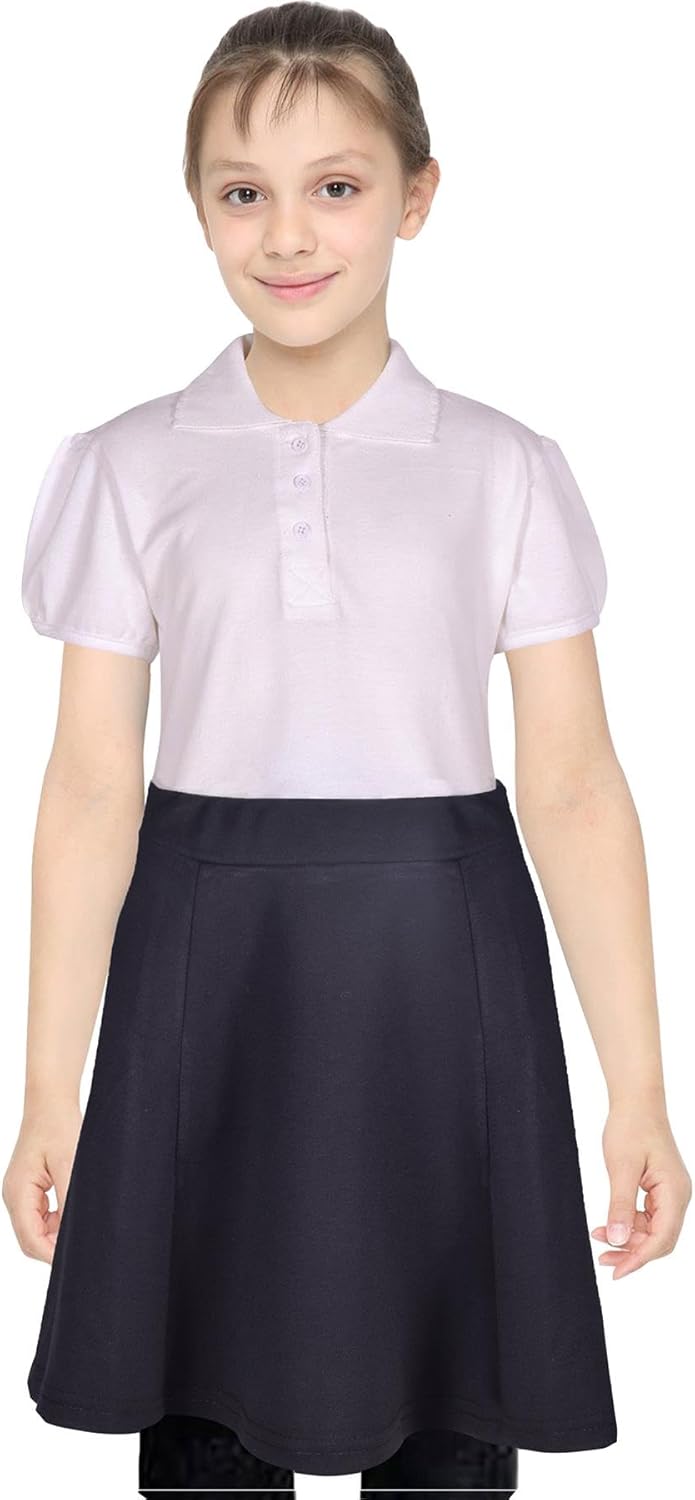 A2Z 4 Kids Girls Plain School Uniform Skater Skirts Elasticated Waist Summer Lightweight School Wear Skirt Age 5-14 Years