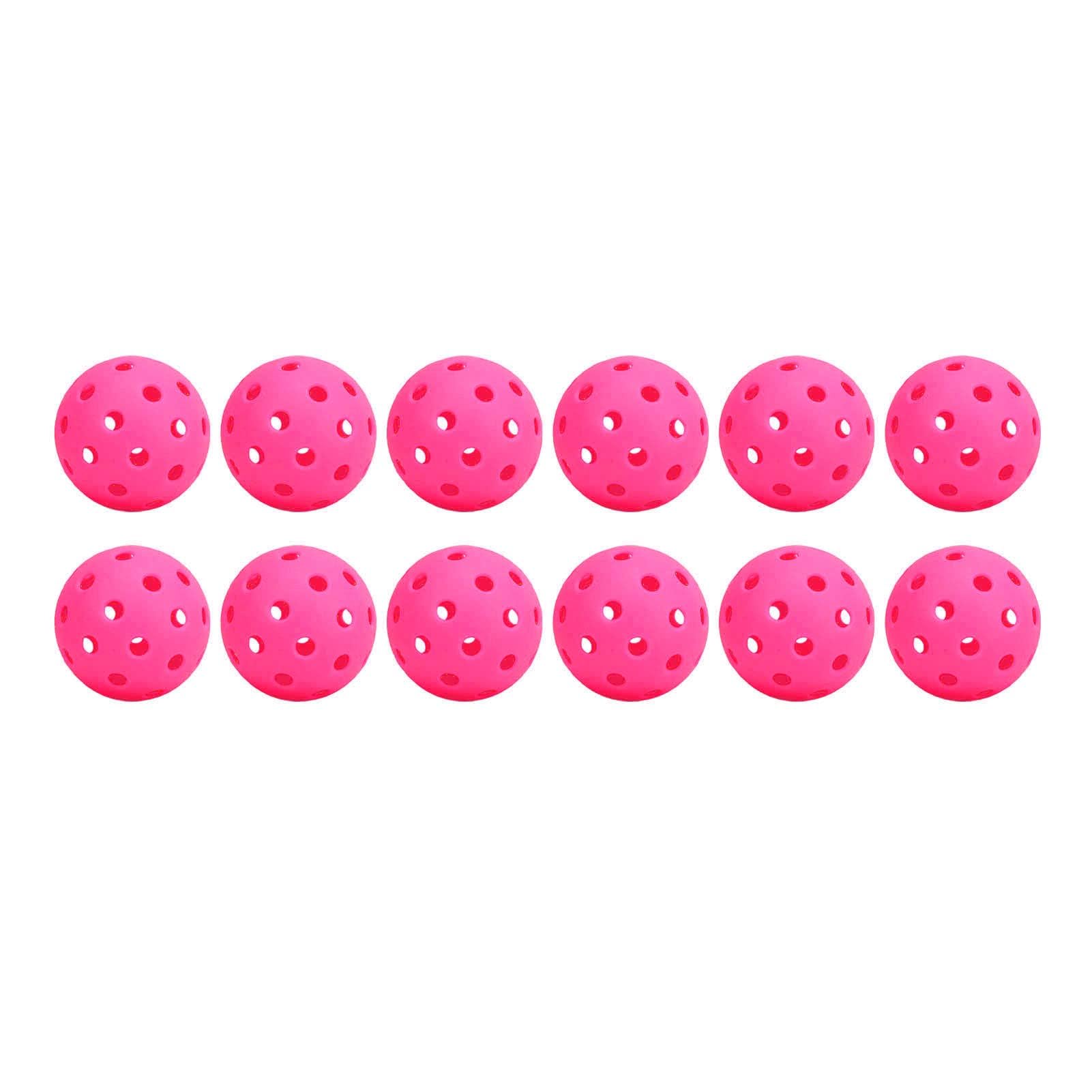 Balles Pickleball Haute Élasticité 40 Trous Lot de 12 PE pour Débutants Familles Entraînement Intérieur Extérieur